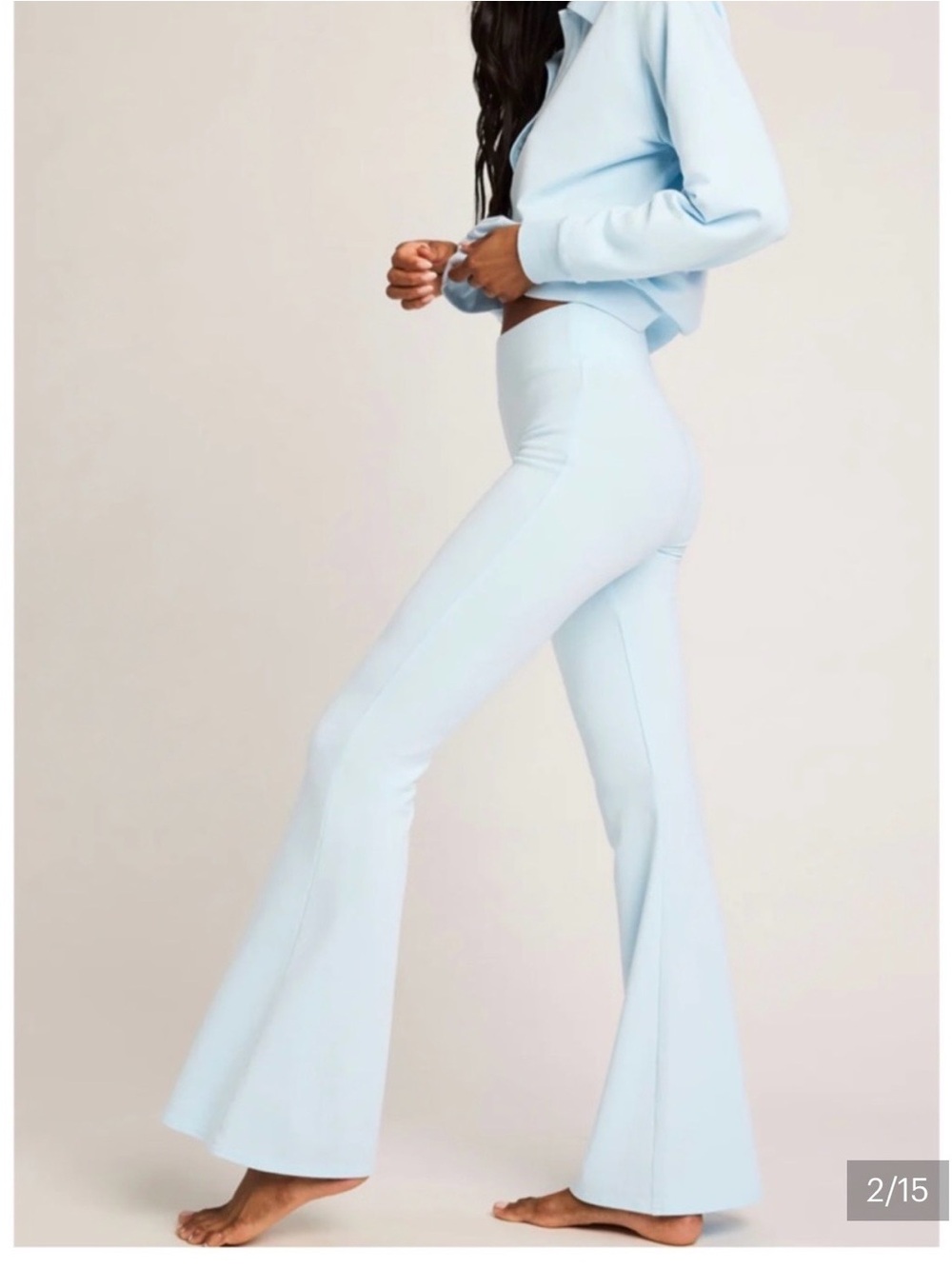 NEGATIVE | Club Pullover and Flare Pant Set in Glacier Blue, Size XS - Picture 2 of 11